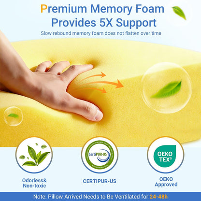 Side Sleeper Pillows with Arm Holes,Neck Support & Rotator Cuff Pain Relief | Memory Foam Shoulder Pillow for Side Sleepers, 2PCS Pillowcase, Ergonomic Knee, Leg, Arm Pillow for Adults