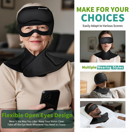 3-in-1 Headache Migraine Relief Cap with Neck Ice Pack Ice Eye Mask