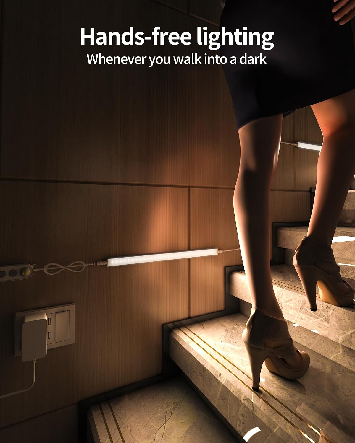 Motion Sensor Dimmable Under Cabinet Lighting, 6000K 12-inch 2 Pack