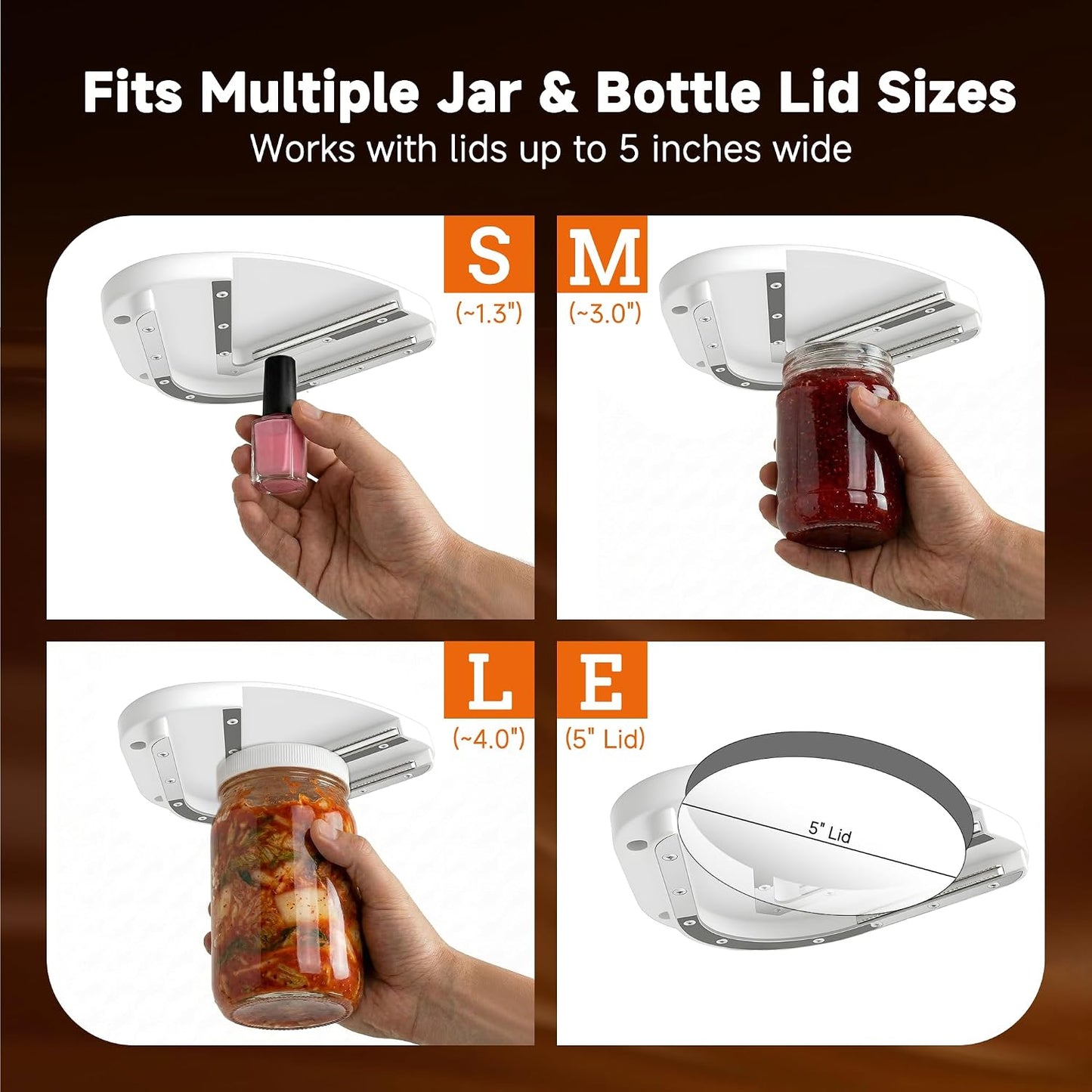 Upgraded Under Cabinet Jar Opener: One-Hand Jar & Can Opener for Stubborn Lids, Easier Grip for Tight Lids, Stainless Steel Teeth