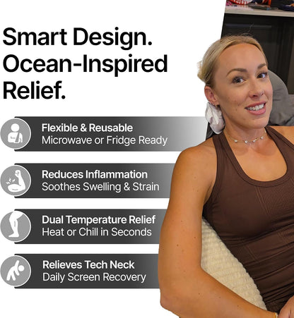 CastleFlexx Dual Hot & Cold Therapy Packs | Gel-Free, Flexible & Reusable for Neck, Shoulders, Joints & Muscles | Microwave & Freezer Safe | Ideal for Daily Relief - Earth