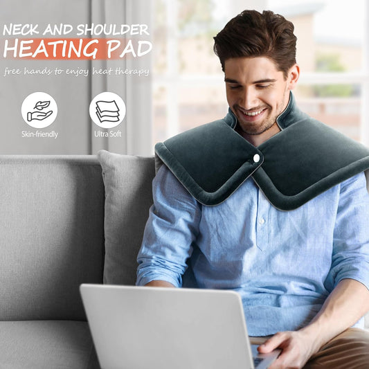 Heating Pad for Neck Shoulder, 3X Deeper Pain Relief, Women Men Gifts