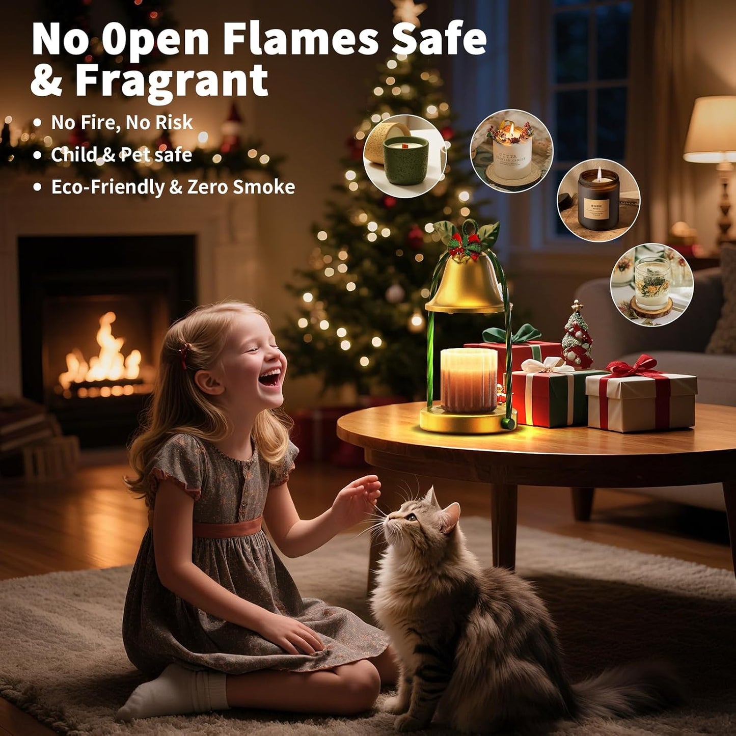 Flower Candle Warmer Lamp,Adjustable Timer & Dimmer(Black2) | Adjustable height fits jars. Timer & dimmer safe melt. 2 bulbs & heat-proof base. Perfect for bedroom, office, or gifting.