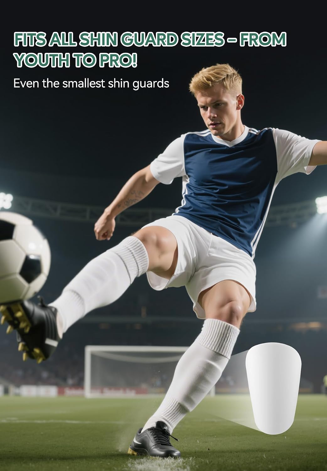 Zando Leg Compression Sleeves for Men – Football Shin Guard Grip Pre Cut Soccer Socks For Calf Support Muscle Recovery