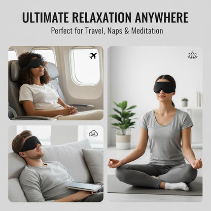 3D Sleep Mask for Side Sleepers, Cooling Gel Eye Mask for Sleeping, Zero Pressure Blackout Night Blindfold, Adjustable Strap for Men Women Travel