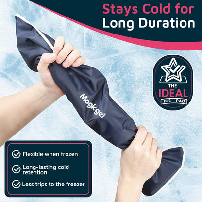 Magic Gel Leg Ice Pack - Professional Cold Therapy - Wrap Around Shin Ice Packs - Full Leg Ice Pack Wrap Around Entire Leg - Cool Down Your Legs Shins Hamstrings - Ice Packs Sleeve
