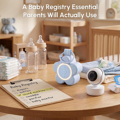 Mewaii Portable Sound Machine Baby for White Noise, Night Light for Kids | 25 Soothing Sounds, Rechargeable Travel Sound Machine, Newborn Essentials Shower Gift, For Nursery, Home, Sleep Aid