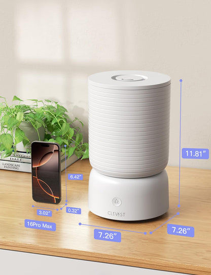CLEVAST Humidifiers for Bedroom - Smart 1 Gal Cool Mist Top Fill Humidifier with Essential Oil Diffuser, Quiet Operation for Baby Nursery, Home, Office, Room