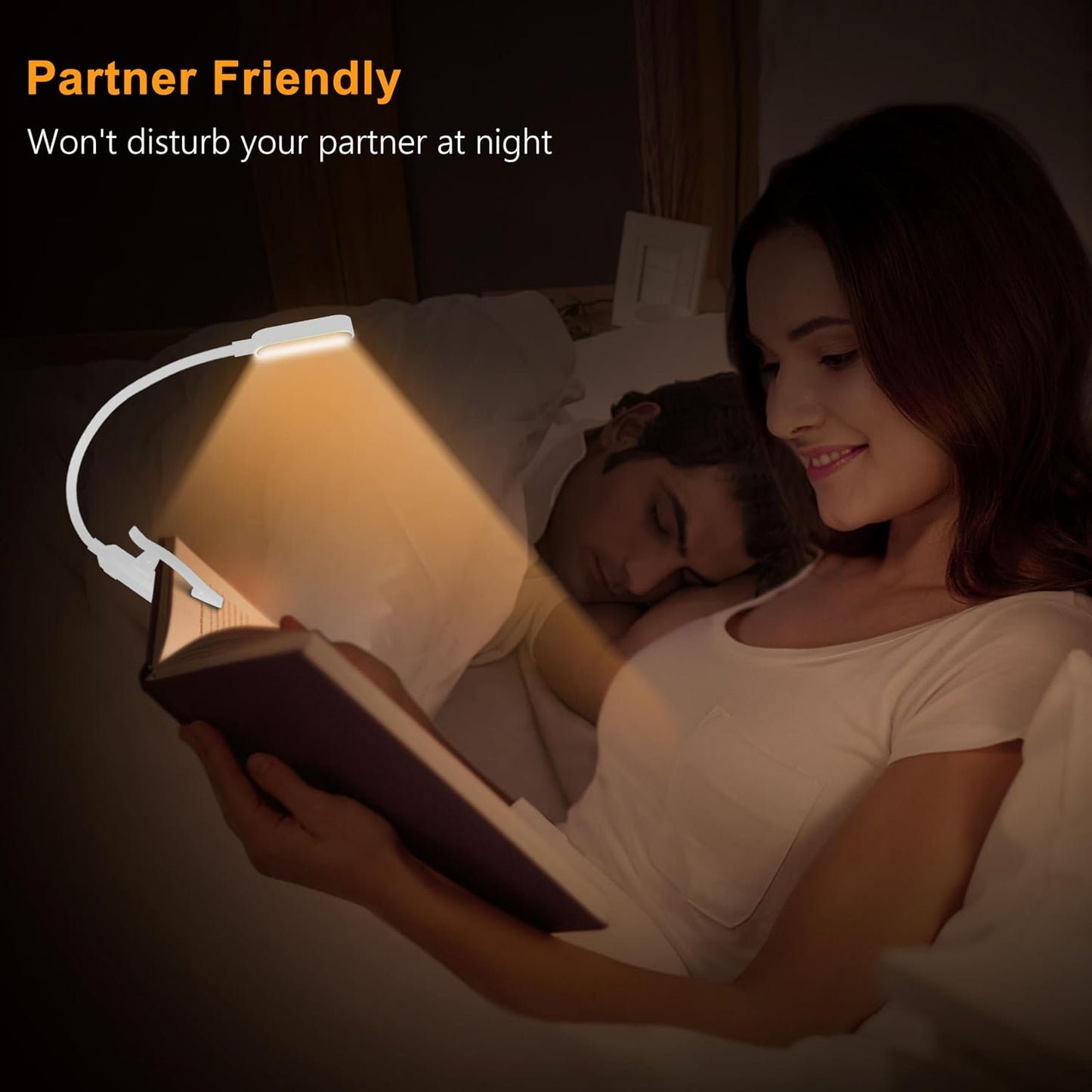 Gritin 16 LED Rechargeable Book Light for Reading in Bed | Eye Caring 3 Color Temperatures,Stepless Dimming Brightness,80 Hrs Runtime,Lightweight Flexible Clip on Light for Book Lovers