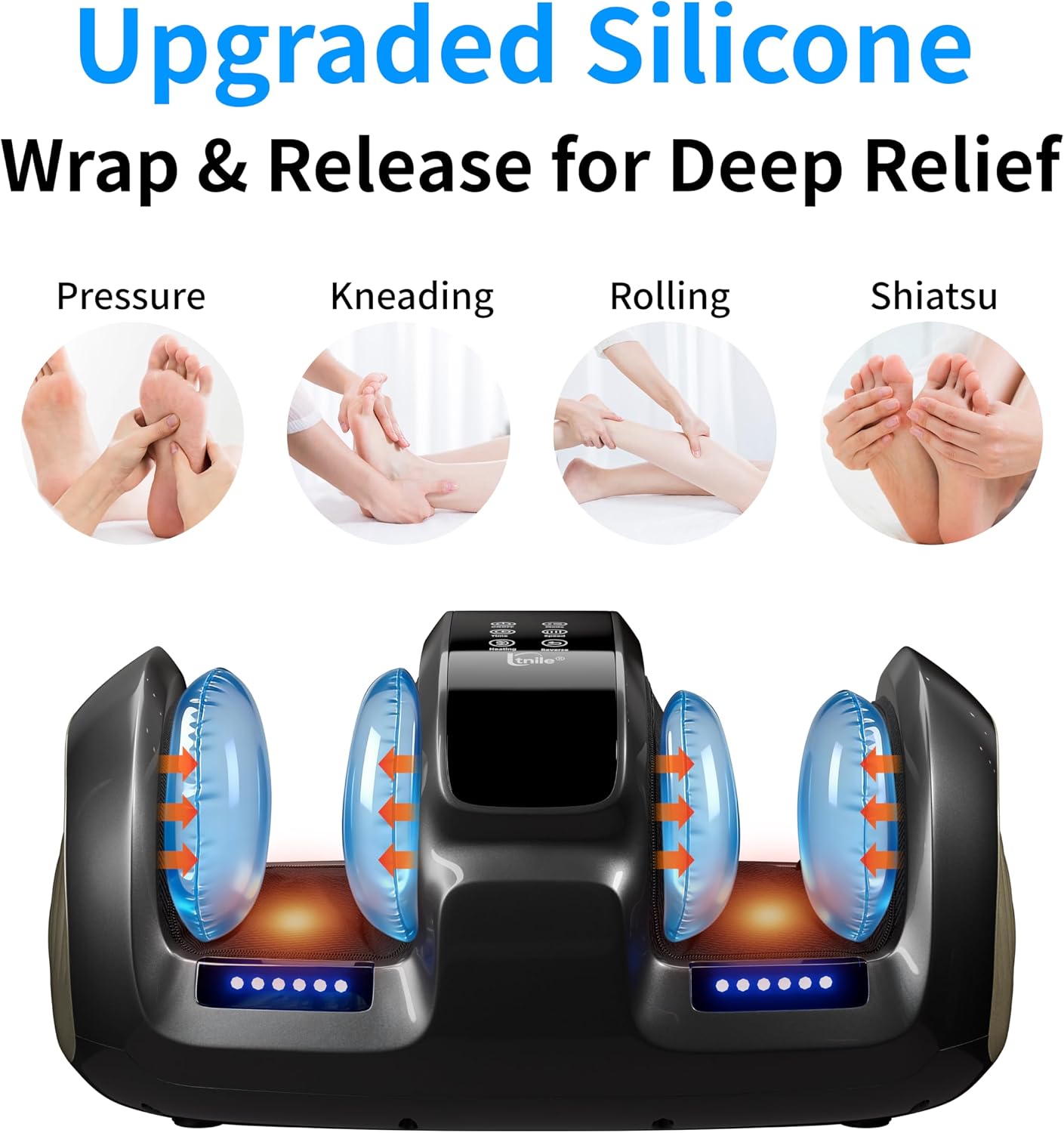 Shiatsu Foot and Calf Massager with Heat Compression, Feet Kneading Massage Machine Delivers Relief for Tired Muscles & Plantar,Pain Relief,Deep Kneading Therapy-Ideal Gifts for Women Men Dad