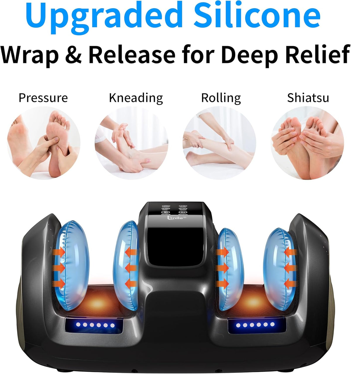 Shiatsu Foot and Calf Massager with Heat Compression, Feet Kneading Massage Machine Delivers Relief for Tired Muscles & Plantar,Pain Relief,Deep Kneading Therapy-Ideal Gifts for Women Men Dad