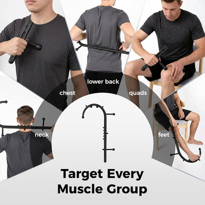 Detachable Trigger Point Massage Cane, One-Click Disassembly Massage Hook for Back, Neck & Shoulder Pain Relief, Pressure Point Massage Tool for Muscle Recovery (J Hook)