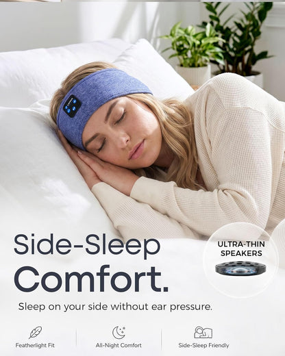 Sleep Headphones Headband, Bluetooth 5.4 Sleeping Headphones for Side Sleepers, Wireless Headband Headphones with Ultra-Thin Stereo Speakers for Sports, Workout, Travel, Meditation