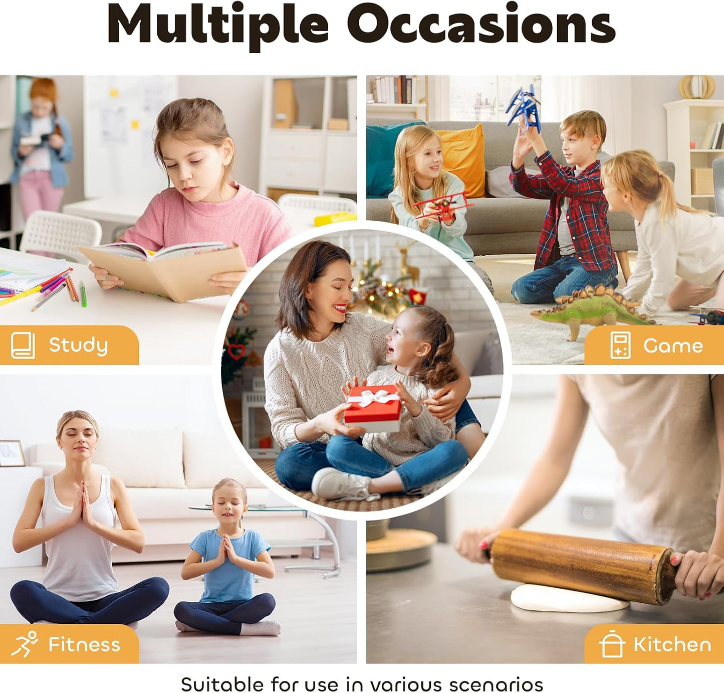 Visual Timer for Kids 60-Minute Countdown Timer with Optional Alarm, Focus Tool for ADHD & Autism, Time Management for Homework, Chores, Office, Kitchen, Teaching & Study Routines (Purple)