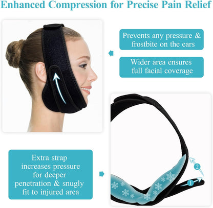 Wisdom Teeth Ice Pack Head Wrap with Dual Compression Straps