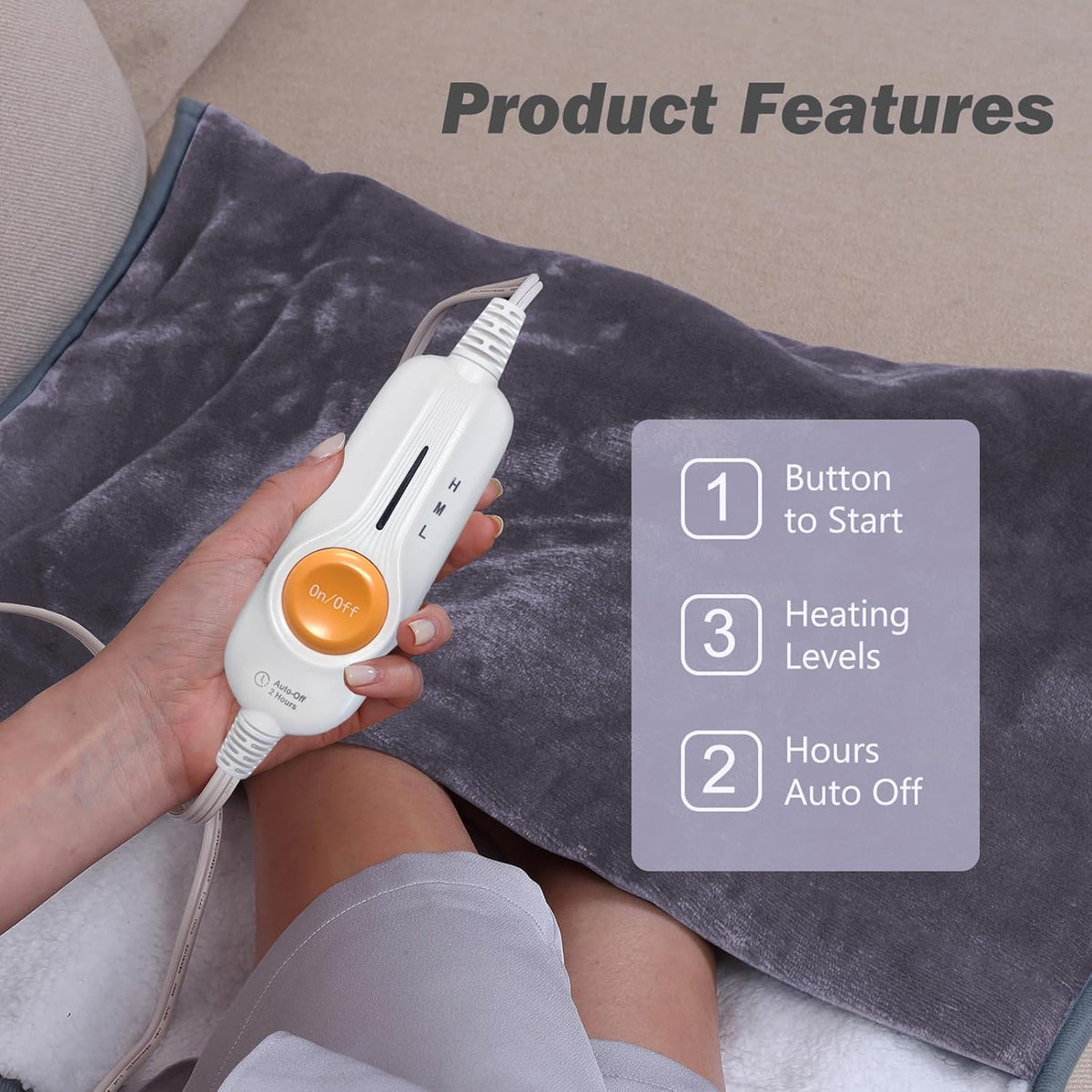 Gintao Electric Heated Foot Warmers for Feet,22"×20" Soft Foot Heating Pad
