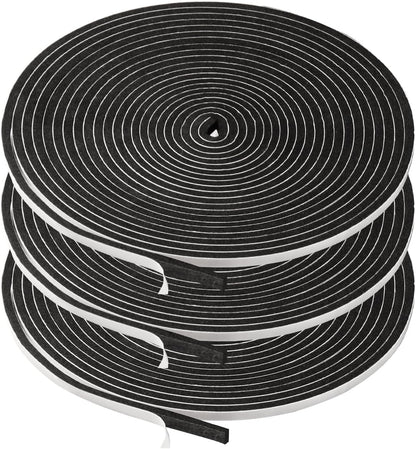 2 Rolls Foam Seal Tape for Door Window Insulation, Soundproof and Shockproof Foam Adhensive Strip, 3/8" Wx3/16 T Single Sided Foam Tape, Cold Air and Draft Closed Cell Seal Strip,Total 32FT