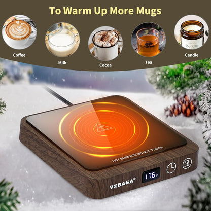 VOBAGA Mug Warmer, Coffee Cup Warmer for Desk with 5 Temp Settings & 2-12H Timer, Smart Candle Warmer & Coffee Warmer with Display for Fastest Heating Coffee, Cocoa, Ideal Coffee Gifts(No Cup)