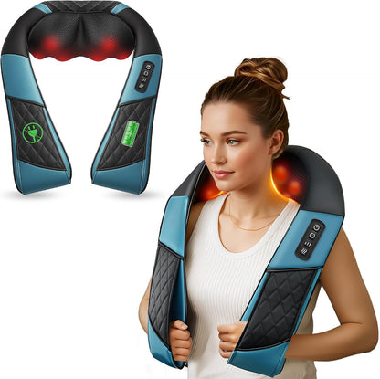 COMFIER Shiatsu Neck and Shoulder Massager with Heat,White Elephant Gifts for Adults,4D Deep Kneading Massage Pillow with Heat, Back Massager, Pillow Massage,Jet Black