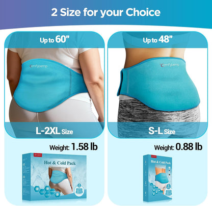 Comfytemp Ice Pack for Back Pain Relief, 2Pcs, Sciatica Ease Brace Reusable