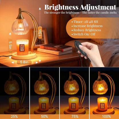 Candle Warmer Lamp with Timer and Dimmer - Electric Melter for Scented Jar Candles - Housewarming, New Home Decor