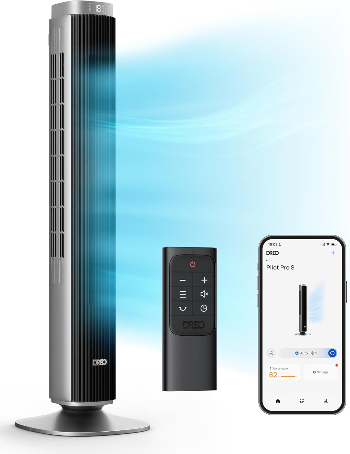 DREO Tower Fan for Bedroom, 90° Oscillating Fans that Blow Cold Air