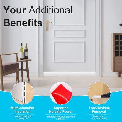 Adjustable Under Door Draft Stopper Filler Seal Blocker, 2 Pack | Door Seal Weather Stripping Gap Filler Blocks Noise Light Dust Cold Air for Bottom of Exterior & Interior Doors