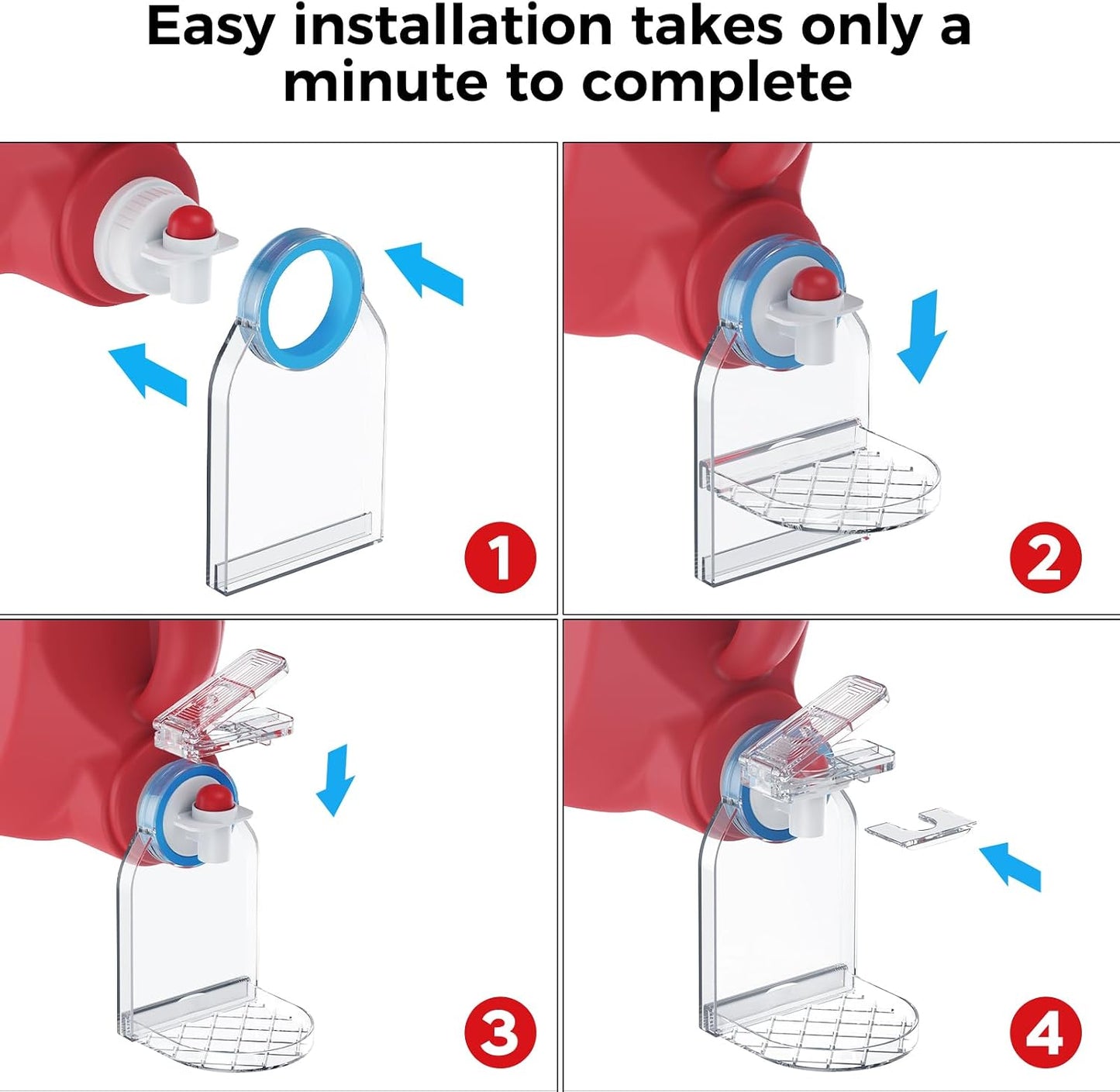 Clear Laundry Detergent Dispenser Cup Holder & Nozzle Force-Saving Switch, Drip Catcher, Soap Dispenser, laundry room organization decor (1 Pack)
