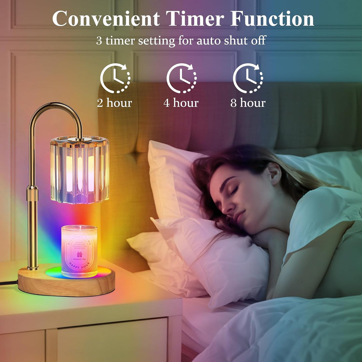 Lukasa Candle Warmer Lamp, with Timer Dimmer Adjustable Height, Home Decor, Room Decor, Wax Melt Warmer for Candles, Gifts for Mom, Gifts for Mother's Day, Birthday Gifts for Women
