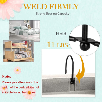 Bedside Caddy Bedside Storage Bag for Headboards/Bunk Bed | Hanging Bed Caddy with Hooks fits Bunk bed Hospital Beds Dorm Bed Rails, Essentials for Phones, Books, Remotes, Water Bottles