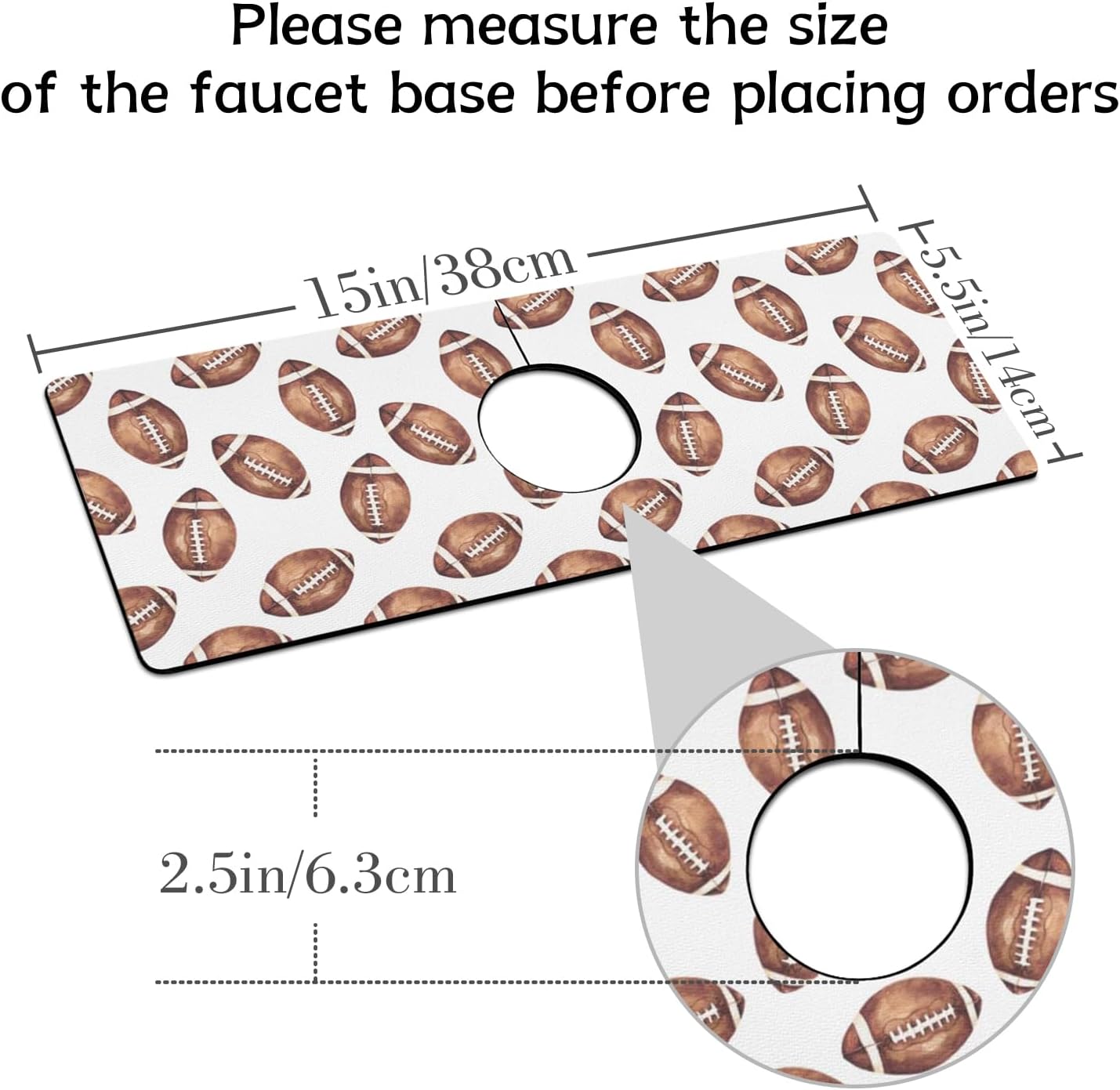 Light Brown White Checkered Kitchen Sink Splash Guard Faucet Mat,Faucet Non-Slip Absorbent Mat,Farmhouse Sink Splash Guard Behind Faucet for Kitchen Bathroom, 15"x5.5"