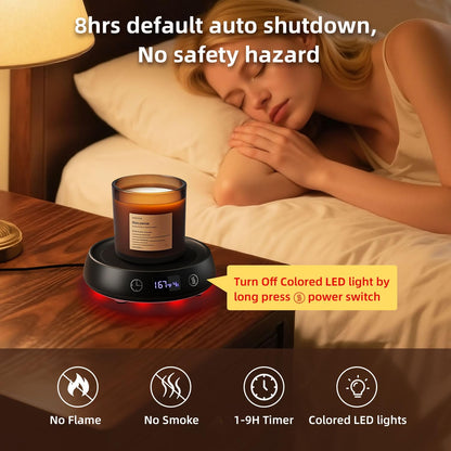 Mug Warmer for Desk, Timer Candle Warmer Lamp Scented Wax Melt Melter, Pink | Electric Heated Mug Tea Coffee Cup Candle Plate Oil Wax Melter Warmer for Home Office, 1-9H Auto Shut Off, Coffee Lovers Gift