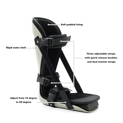Plantar Fasciitis Night Splint, Sleeping Stretch Boot, Grey, M | Adjustable Foot Splin for Fascia, Pain Relief, Achilles Tendonitis, Stretching, for Men & Women, fits Right or Left Foot