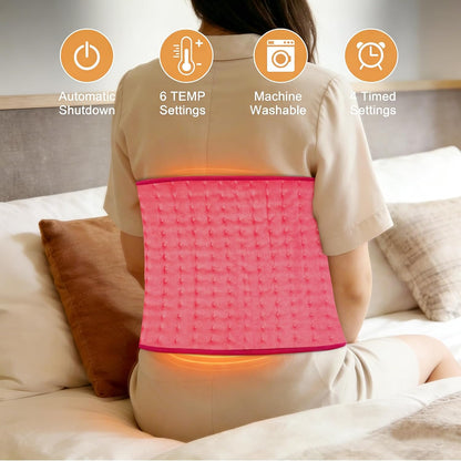 Electric Heating pad for Back Neck Shoulder Knee Arms Legs- Electric Heat Pads with 6 Heat Settings & Auto Shut Off Heat Heating Pad for Birthday Mother Father Girl Men Women