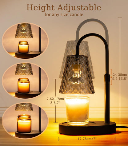 Candle Warmer Lamp with Timer - Electric Candles Wax Warmers Glass Lamps