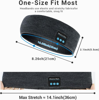Sleep Headphones Bluetooth Headband, Sports Headband Headphones with HD Stereo Speakers, Wireless Sleeping Headphones for Workout, Travel, Meditation Unique Gifts(Heather Gray)