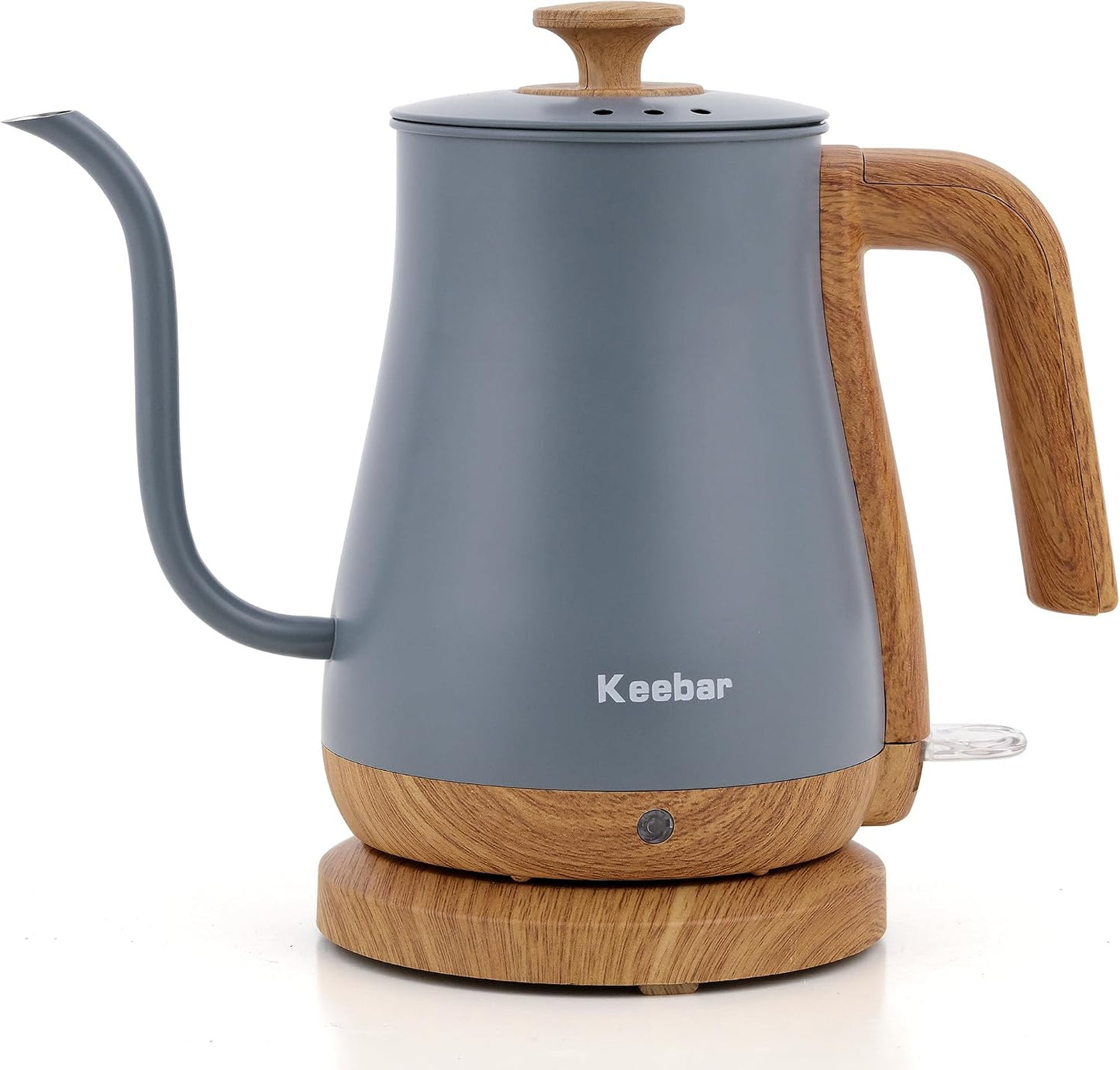 Gooseneck Electric Kettle, 0.8 L, 1000 W, Auto Shut-Off, Light Green | Compact 0.8 L Kettle With Stainless Steel Interior, Gooseneck Pour, Wood-Grain Handle, Auto Shut-Off And Boil-Dry Protection