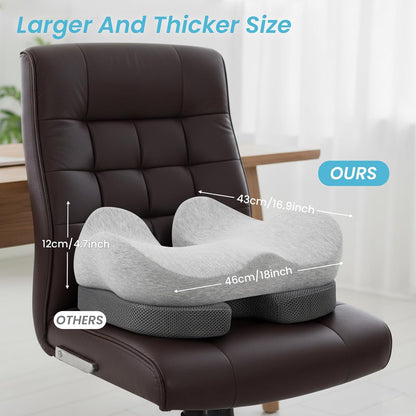 Seat Cushion,Ergonomic Chair Cushions for Sit Bone Tailbone Pain Relief,Sciatica & Back Support,Memory Foam Butt Pillow for Office,Car,Home,Gaming,Wheelchair