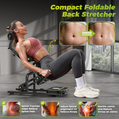 Mini Inversion Chair for Back Pain Relief, Compact Foldable Back Stretcher with Spine Decompression, Full Back & Neck Stretch, Easy Assembly, 330 lbs Weight Capacity