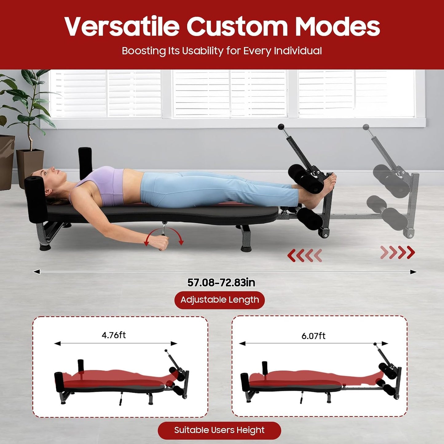 Back Stretch Decompression Bench Inversion Table for Home Workout | 330 lbs Capacity, Back Decompression, Home Gym Use