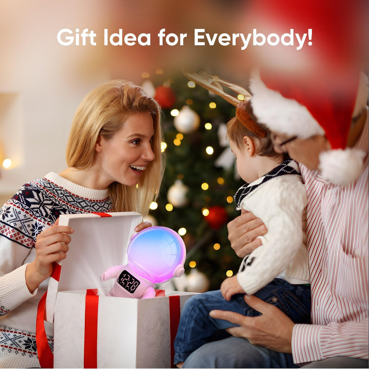 AFEXOA Astronaut Sunrise Alarm Clock with Wake Up Light for Kids