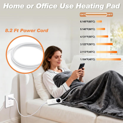 Heating Pad for Back Extra Large 59x27 Full Body Electric Heat Cloak XXL | with Zippers Wearable Heating Blanket, Gift for Women, Men, Elderly Home/Office/Recliner Use, Birthday Christmas Presents
