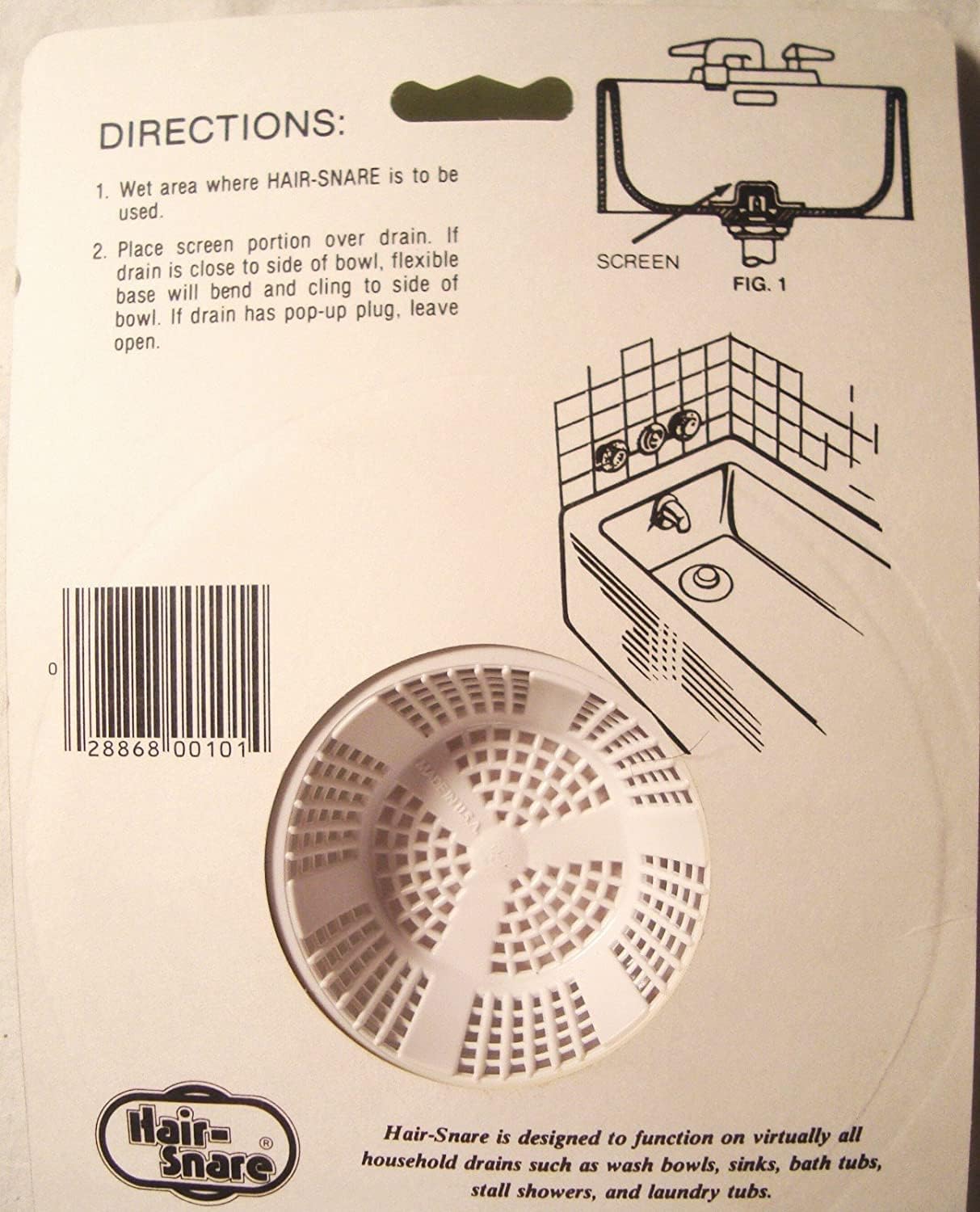 O'Malley Hair Snare Drain Cover Universal - White (2 Pack) …