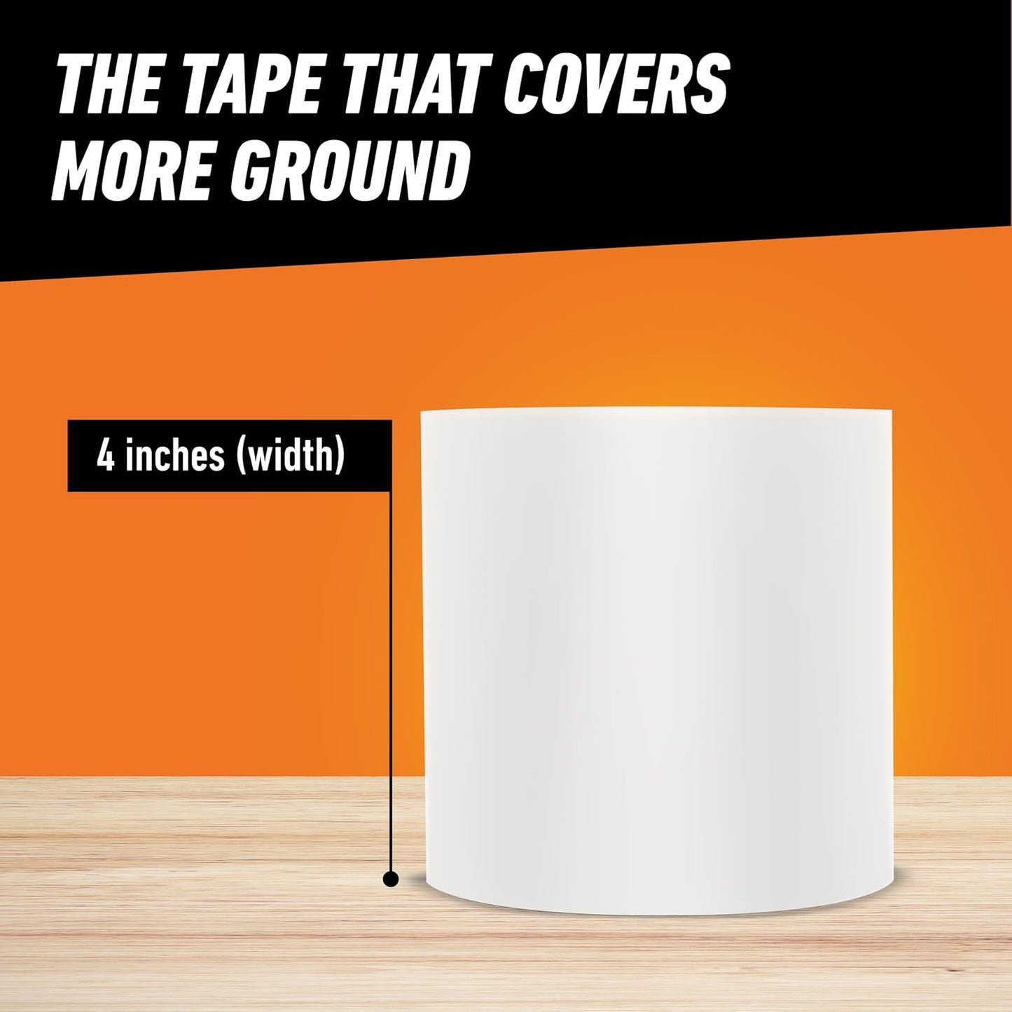 GORILLA Waterproofing Tape, Permanent, Black, 4" x 10', 1-Pack | Weather Resistant Seal for Leaks & Repairs, Air & Moisture Barrier, Bonds Metal, Plastic, Wood, Rubber & Vinyl