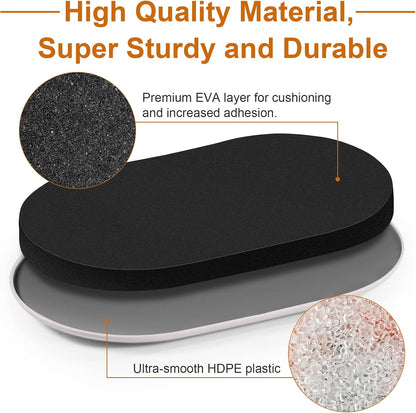 4PCS Large Furniture Sliders for Carpet and Hardwood Floors,9 1/2" x 5 3/4" | Reusable Furniture Moving Pad,Premium Furniture Movers Sliders, Oval Heavy Duty Sliders, Move Easily Protect Your Floor,Beige