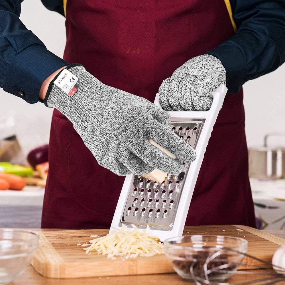 Cut Resistant Gloves Food Grade Level 5 Hand Protection,Kitchen Cut Gloves (Medium(palm Diameter 3.35-3.75inch))
