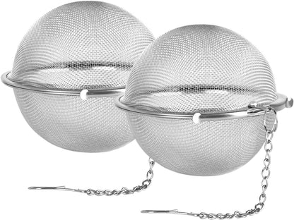 Fu Store 2pcs Stainless Steel Mesh Tea Ball 2.1 Inch Tea Strainers