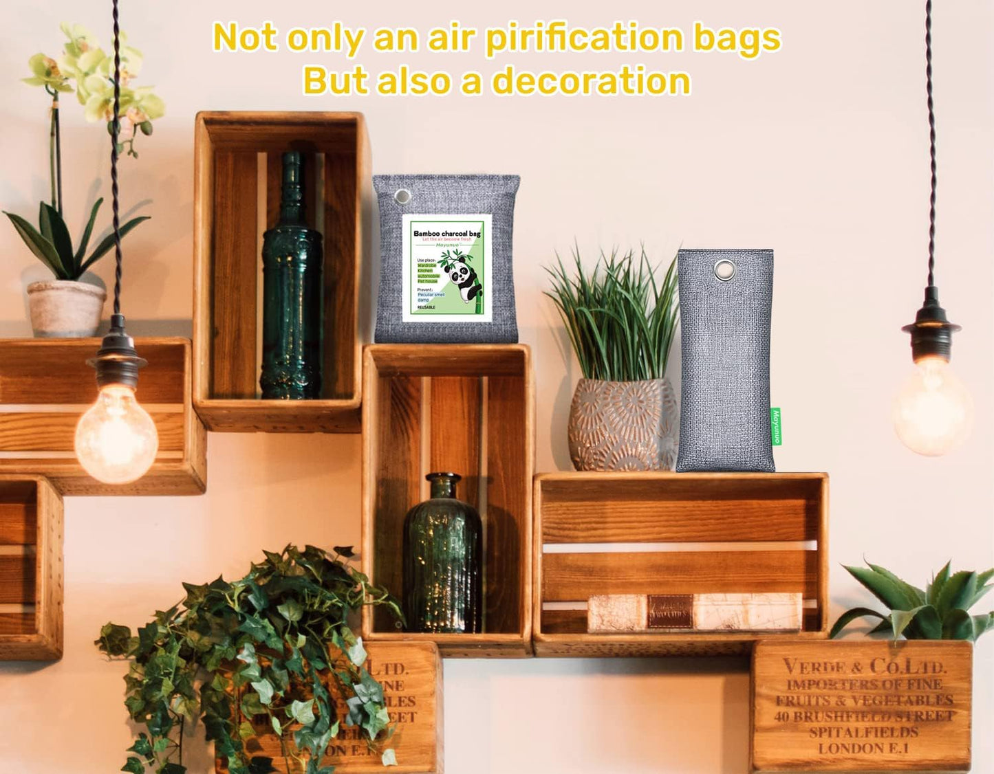 Activated Charcoal Odor Absorber Deodorizer Odor Eliminator for Strong Odor | Home, Basement, Closets, Shoes, Smoke, Car Air Freshener. 3 Pack Nature Bamboo Charcoal Air Purifying Bags