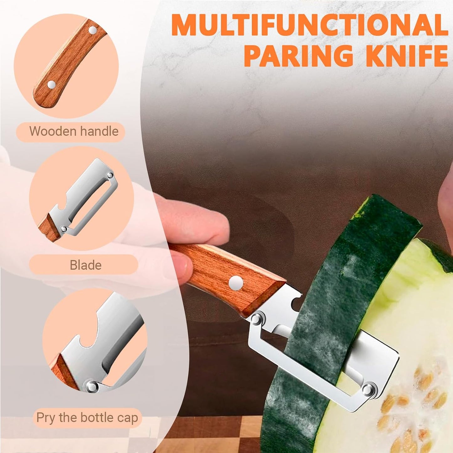 2-in-1 Vegetable Peeler with Bottle Opener, Multi-Functional Vegetable Peeler with Sharp Stainless Steel Blades, Suitable for Pumpkin, Papaya, Zucchini, Potato (1, Black Plastic)