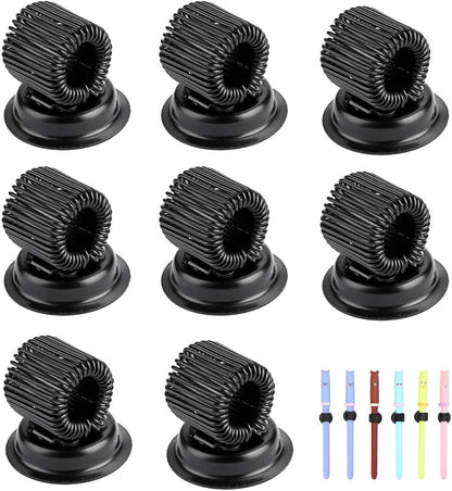 BTSKY 8 Pack Stainless Steel Pen Holder Clips - Magnetic Pen Clip Holder Fit Any Size Pens - Push pins for Refrigerator, Whiteboard, Erase Board, Bulletion Board, Map - Black